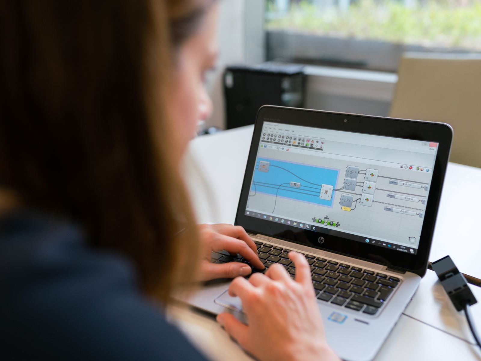 Engineer monitoring digital water-system data